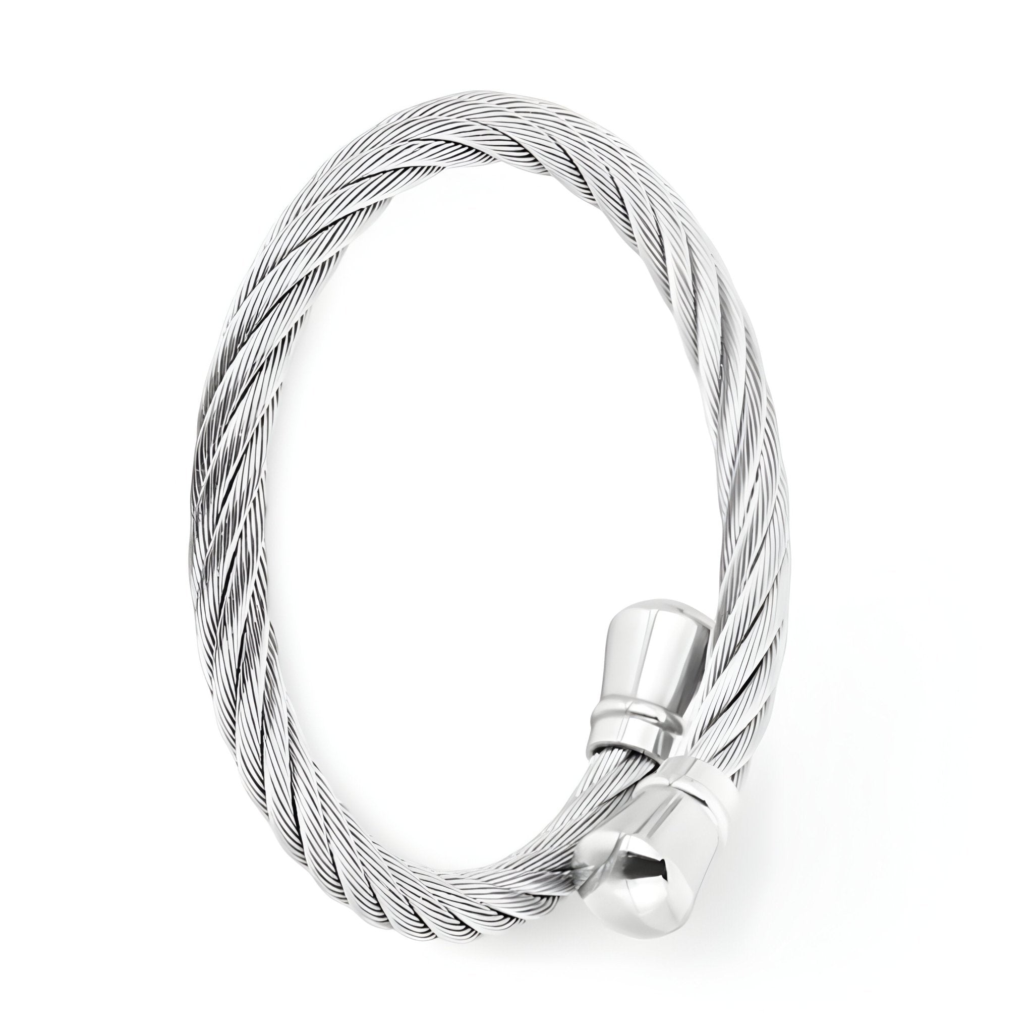 Bracelet en acier inoxydable pour homme, jonc, modèle Juan - La Boutique du Bracelet