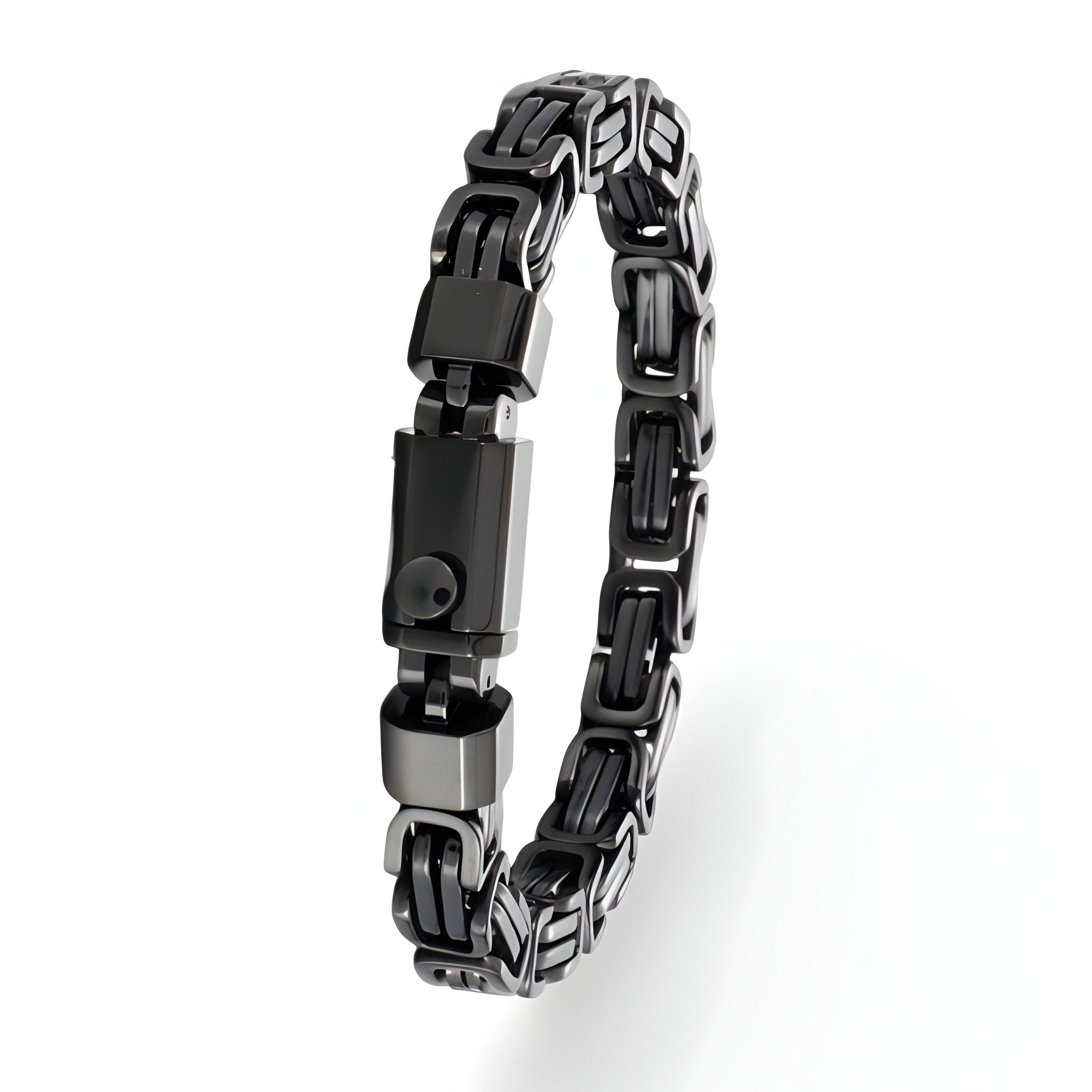 Bracelet en acier inoxydable pour homme, maille compact, modèle Eric - La Boutique du Bracelet