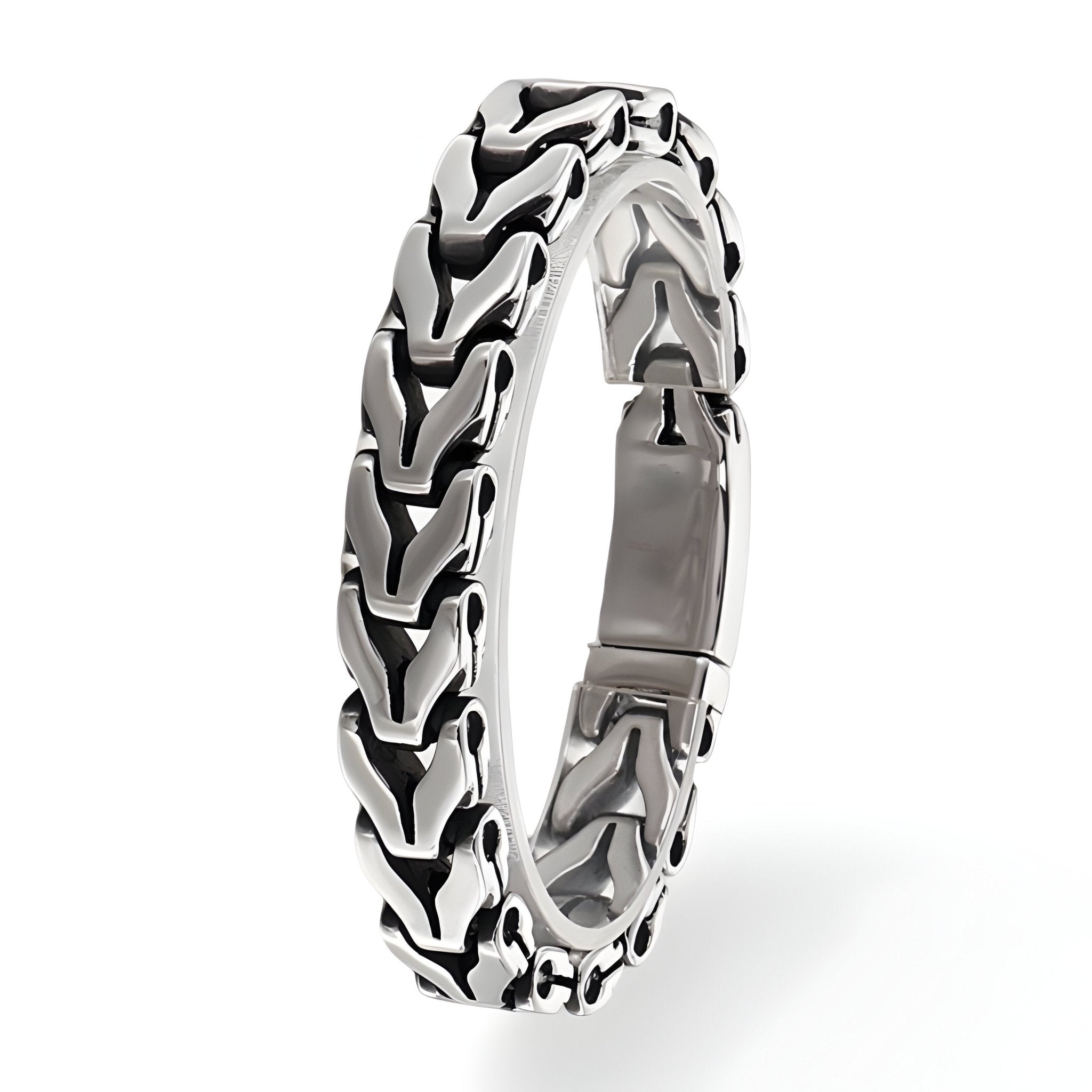 Bracelet en acier inoxydable pour homme, maille spiga, modèle Anthony - La Boutique du Bracelet