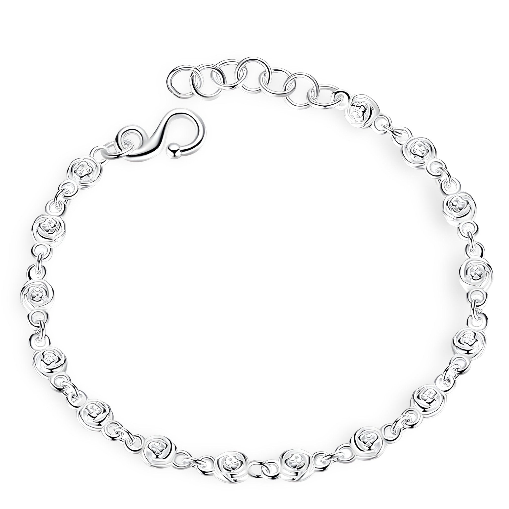 Bracelet en argent massif pour femme, charm rose, modèle Amy - La Boutique du Bracelet