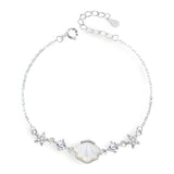 Bracelet en argent sterling pour femme, charm coquillage et étoiles de mer, modèle Maurine - La Boutique du Bracelet