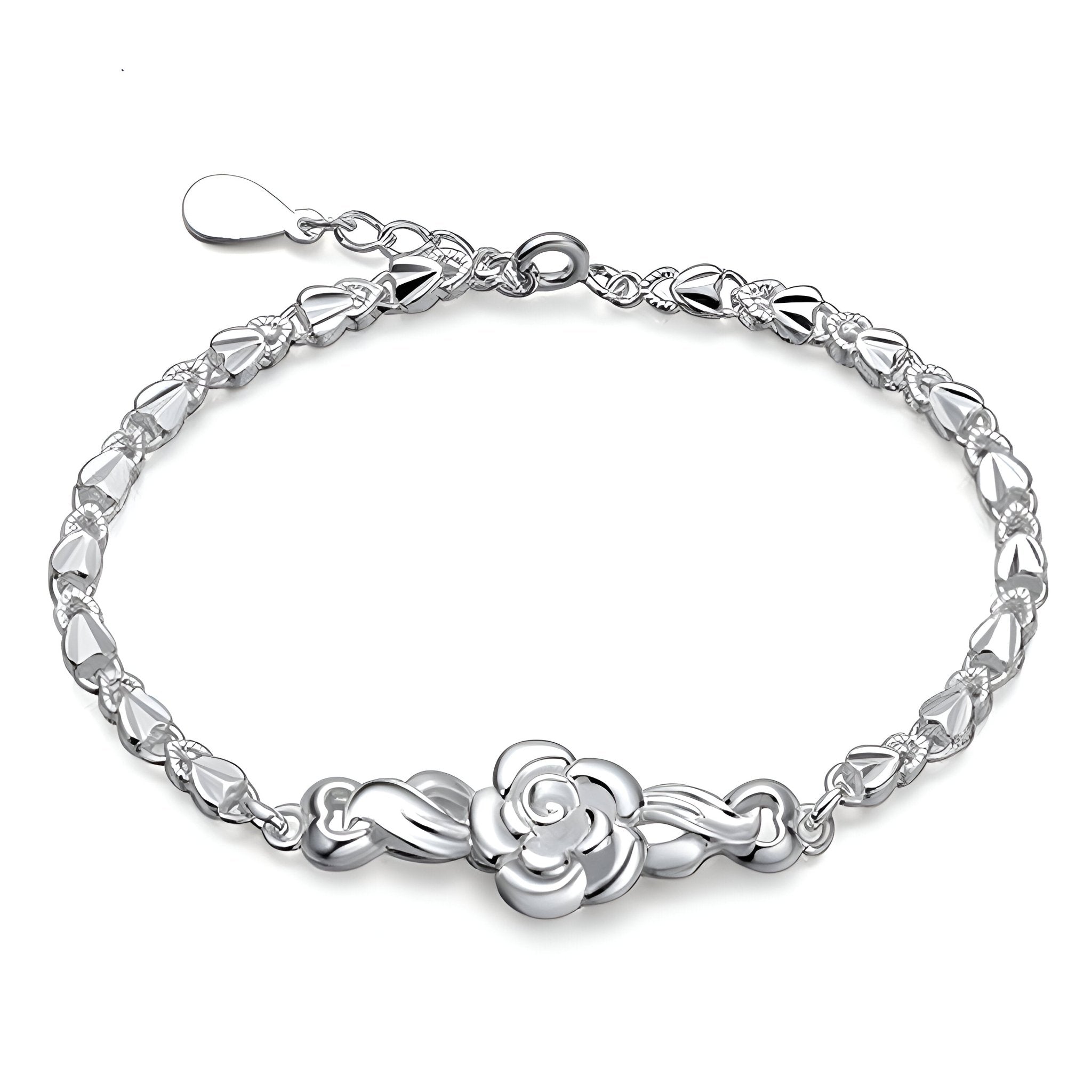 Bracelet en argent sterling pour femme, charme floral, modèle Greta - La Boutique du Bracelet