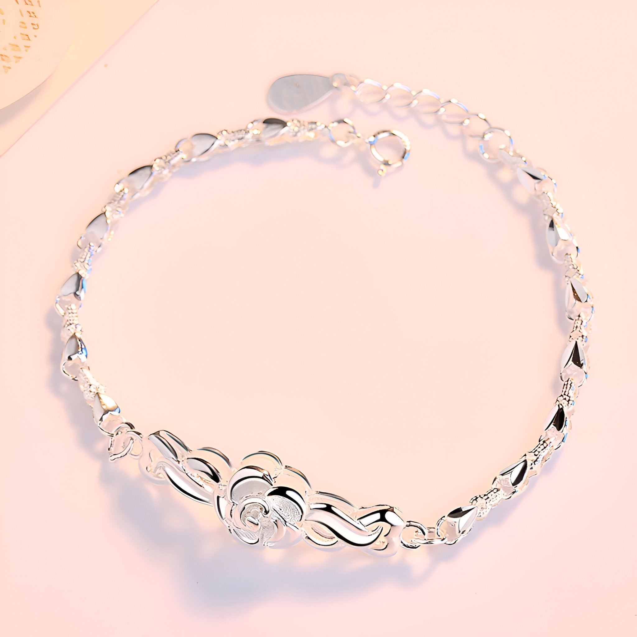 Bracelet en argent sterling pour femme, charme floral, modèle Greta - La Boutique du Bracelet