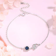 Bracelet en argent sterling fin avec pendentif soleil noir et nuage délicat, chaîne réglable.