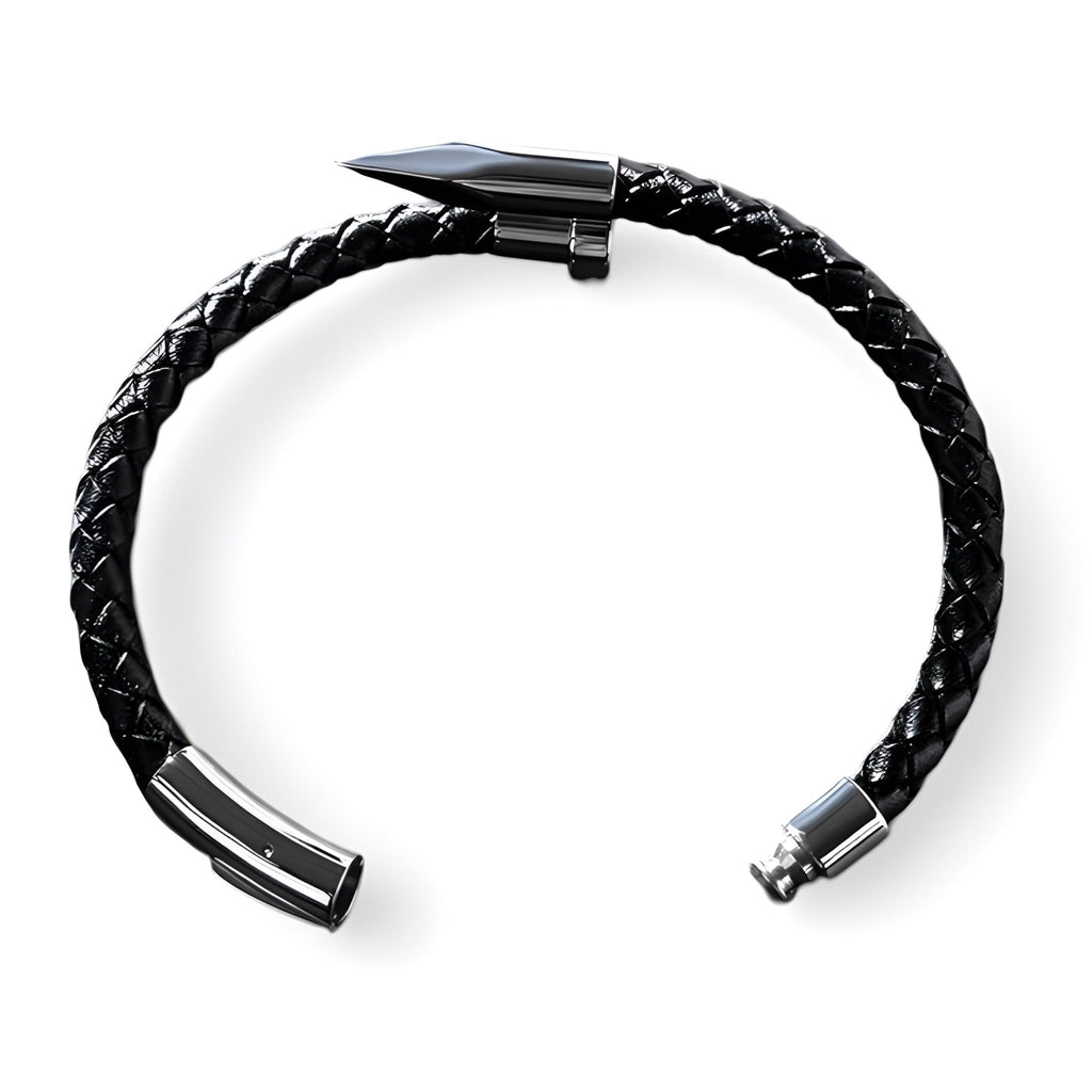 Bracelet en cuir, à l'extrémité en cône, modèle Paul - La Boutique du Bracelet