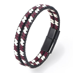 Bracelet en cuir, aspect tressé, modèle Laurent - La Boutique du Bracelet