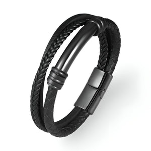 Bracelet en cuir, tendance au masculin, modèle Victor - La Boutique du Bracelet