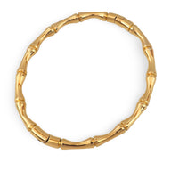 Bracelet rigide en titane plaqué or 18 carats avec motif bambou lisse et brillant.
