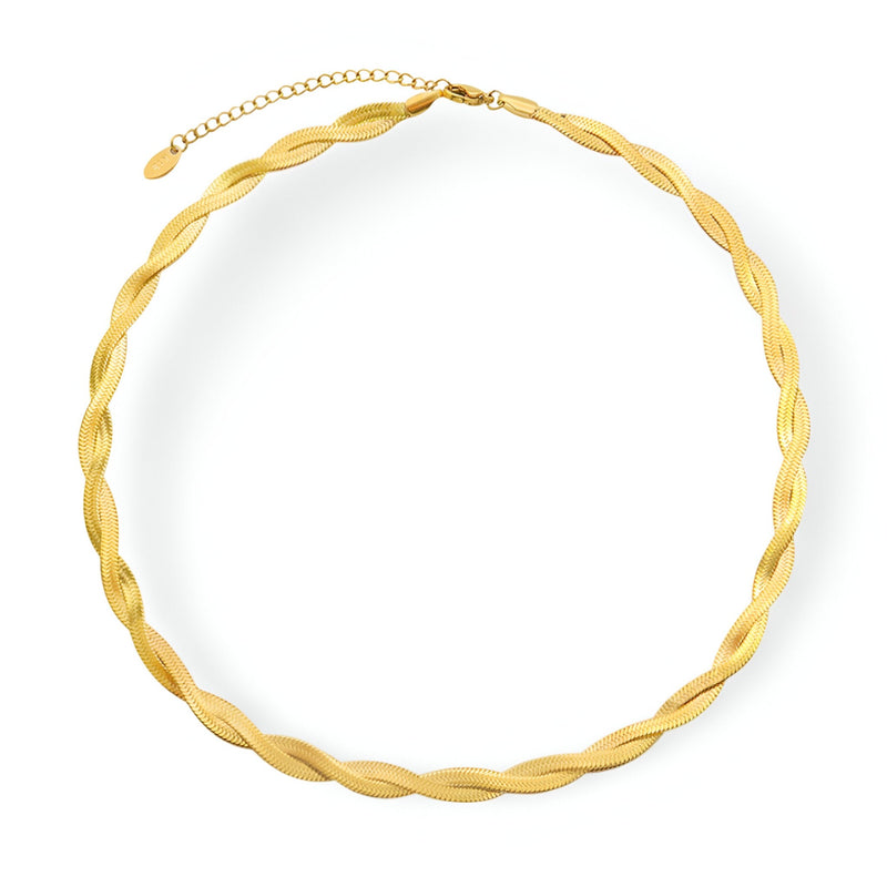 Bracelet fin en titane plaqué or 18 carats avec maille enroulée torsadée, modèle Margaux.