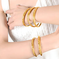 Bracelets joncs en titane plaqué or 18 carats avec zircons scintillants, modèle Gabriella.