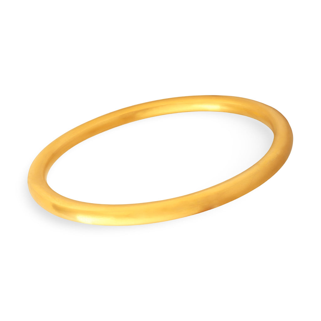 Bracelet jonc fin en titane plaqué or, finition lisse et brillante, forme circulaire élégante.