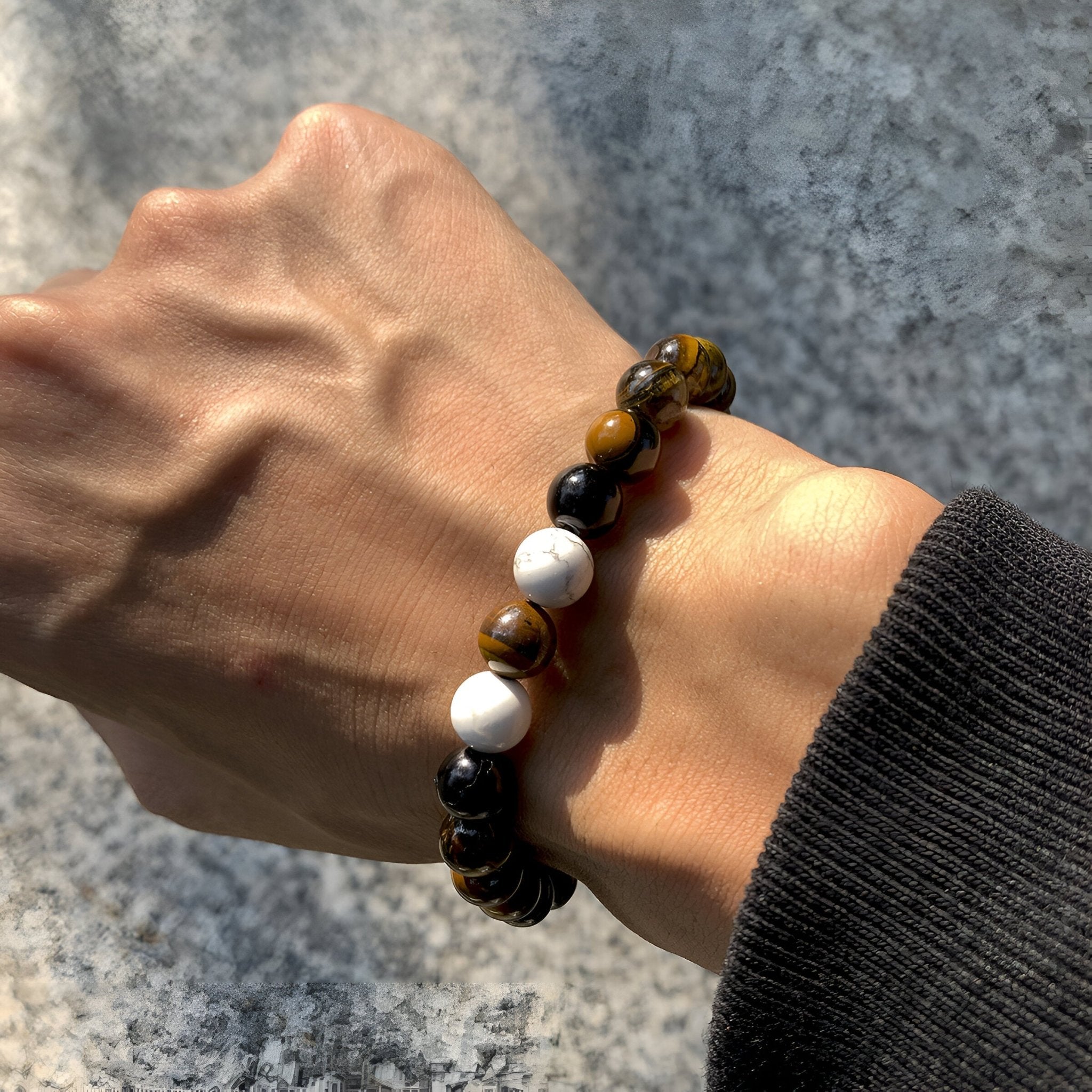 Bracelet œil de tigre pour homme, éclatant, modèle Lenny - La Boutique du Bracelet